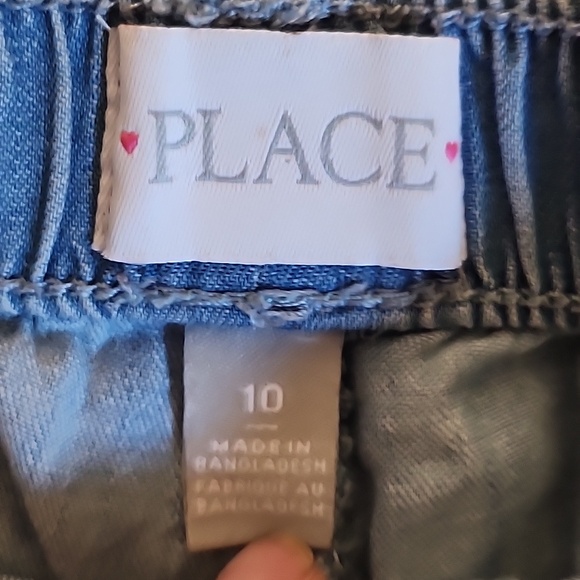 The Children's Place Light Blue Denim-Look Elastic Waist Shorts - Picture 3 of 5